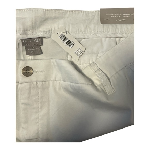 Chico’s Polished Chino Ankle Pant Basic Alabaster NWT Size 4R (20R) Quiet Luxury - Picture 4 of 6